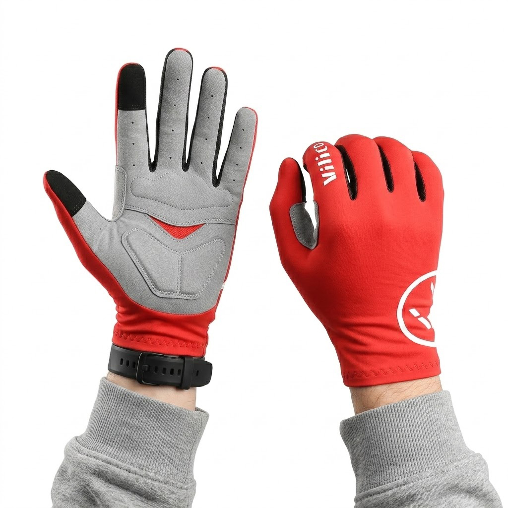 Mountain Biking Gloves Mens - Full Finger Cycling Gloves, Breathable and