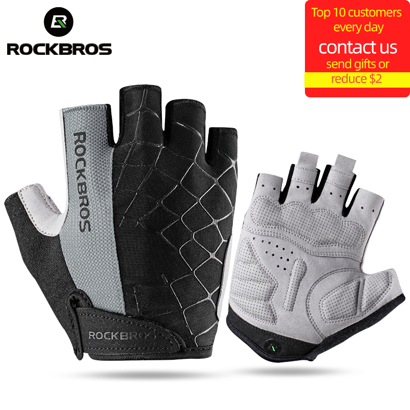 Mountain Biking Gloves Mens - ROCKBROS Cycling Bike Gloves Half Finger