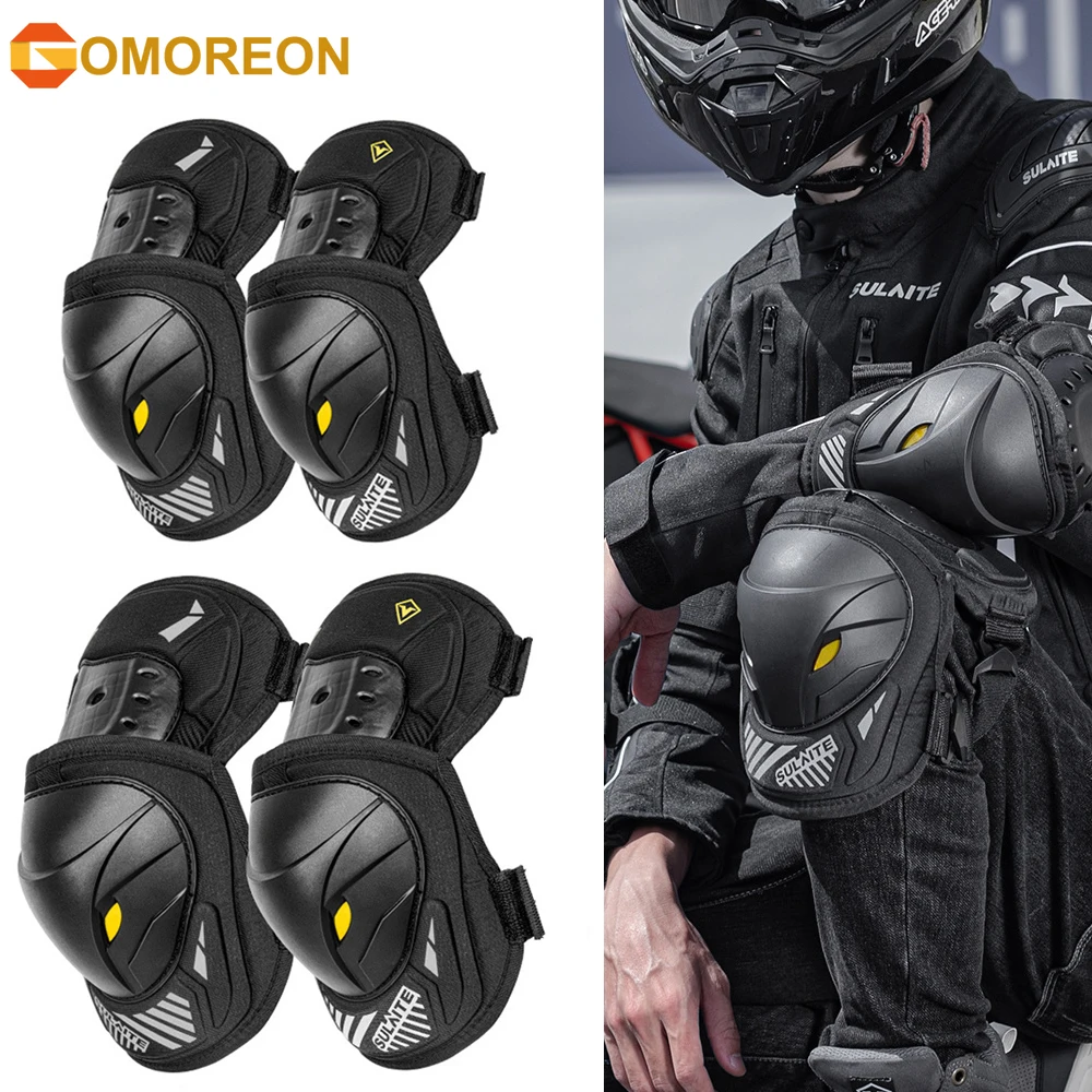 GOMOREON 1Pair Motorcycle Elec - Mountain Biking Knee Pads review and price