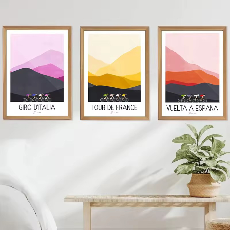 Watercolor Cycling Race Cyclis - Mountain Biking France review and price
