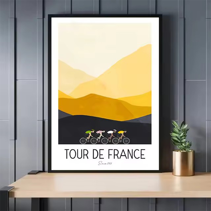 Watercolor Cycling Race Cyclis - Mountain Biking France review and price