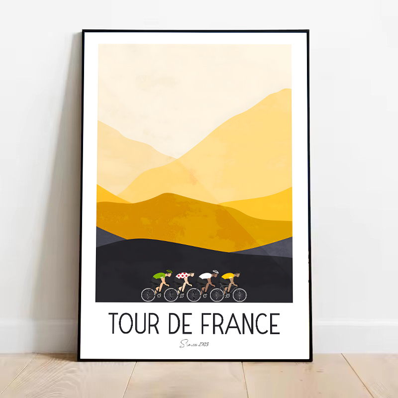 Watercolor Cycling Race Cyclis - Mountain Biking France review and price