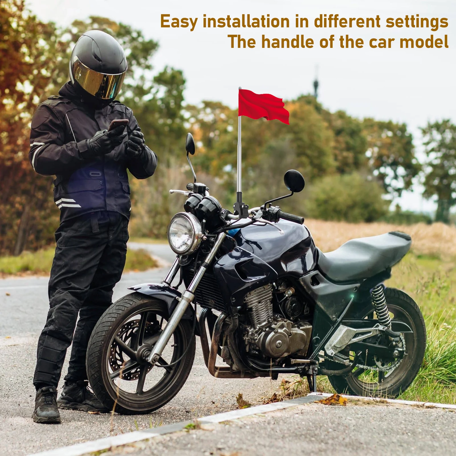 2Pcs Motorcycle Flagpole Unive - Mountain Biking Bag review and price