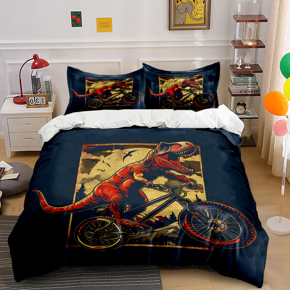 3pcs T-Rex Riding a Mountain B - Mountain Biking Cartoon review and price