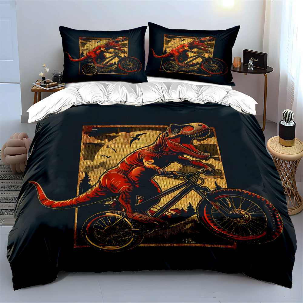 3pcs T-Rex Riding a Mountain B - Mountain Biking Cartoon review and price