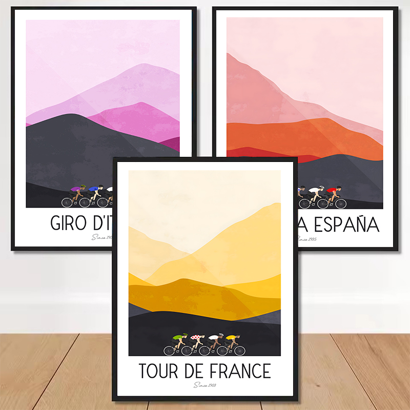 Watercolor Cycling Race Cyclis - Mountain Biking France review and price